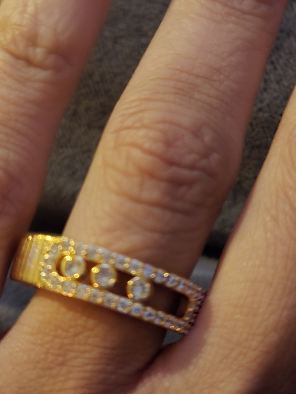 22kgp Dubai Messika Ste Jewelry Gold CZ Bracelet and Ring Set - Picture 5 of 16